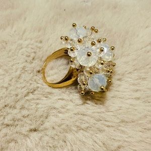 Beautiful Woman’s ring, with transparent shiny stones.